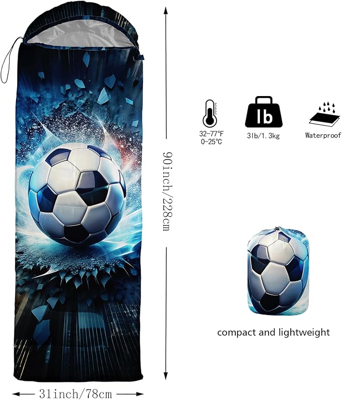 AILONEN Outer Space Astronaut Camping Sleeping Bags,Lightweight & Waterproof,3 Season Warm & Cool Weather,Cartoon Sleeping Bags for Kids,Boys Girls Travelling,Outdoors