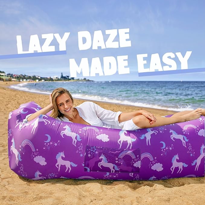 AlphaBeing Inflatable Lounger Beach Chair Accessories, Air Sofa Hammock Inflatable Couch for Camping Backyard Lakeside with Compression Sacks, Ideal Outdoor Gifts for Adults