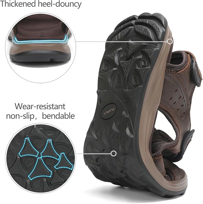 FLARUT Men's Sport Sandals Outdoor Hiking Sandal Open Toe Walking Sandals for Summer Beach Water Shoes