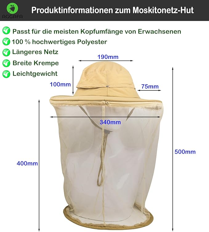 Mosquito Head Net Hat, Providing a Physical Barrier to Help Keep Mosquitoes and Bugs Away from Your Face