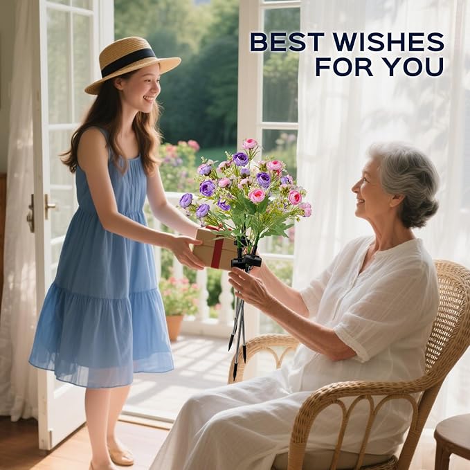 4 Pack Solar Garden Lights Outdoor, LED Colorful Waterproof Solar Powered Hydrangea Flowers Landscape Lights for Patio, Outside Yard, Pathway Decorative, Décor, Two Lightning Modes