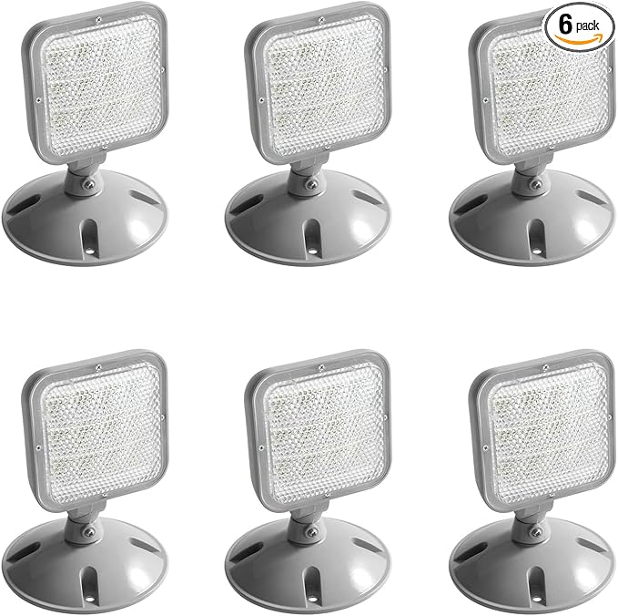 LED ENERGY PLUS Remote Outdoor Emergency Light Head – Single Head LED Lamp, Weatherproof Emergency Exit Lighting 3.6V OR 9.6V Volts, 1.7 Watts (6 Pack)