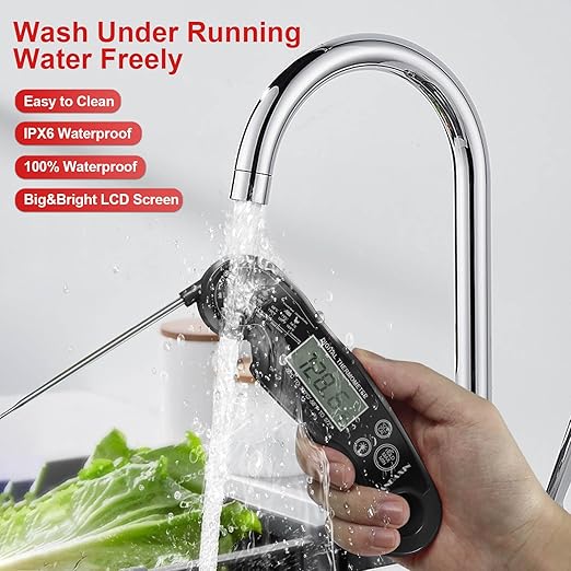 Meat Thermometer Digital - Fast Instant Read Food Thermometer for Cooking, Candy, Outside Grill, and Roast, Digital Food Thermometer with Backlight LCD & Calibration