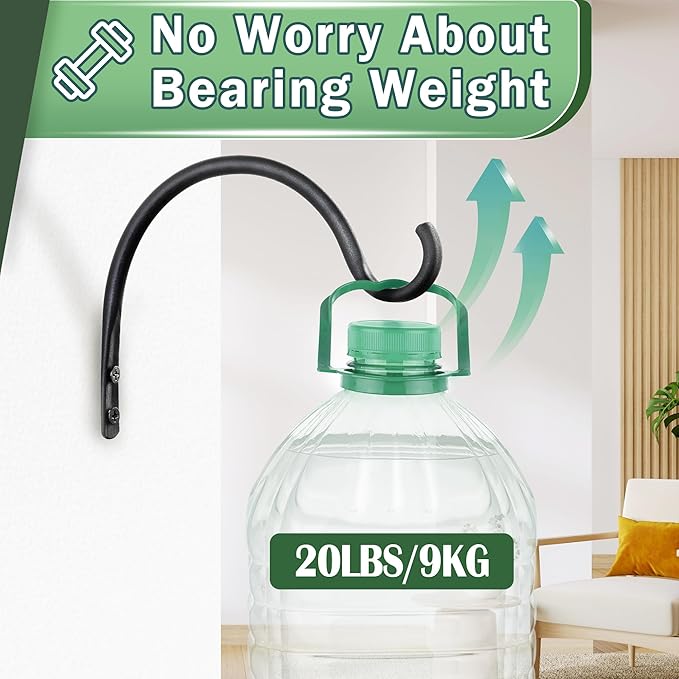 AJART Hanging Plant Hanger Outdoor: 8-Inch Bird Feeder Wall Hooks - Rust-Resistant Plant Bracket Hook for Hanging Flower Baskets