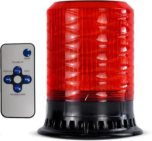 LED Strobe Siren Light Industrial Beacon Warning Light with 9 Tone, 4 Flash Modes 120dB Loud Horn Car Alarm Siren IP65 Waterproof for Vehicles, Truck, Forklift, Workshop Emergency DC10V-30V