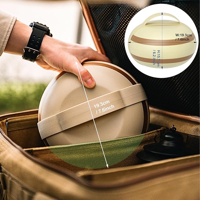 Camping Dishes Picnic Set, Camping Plates Cups and Bowls Set with Chopsticks and Spoons, BPA Free, 17PCS Portable Plastic Reusable Cutlery Set for 4, Portable Small Size, Not Microwave/Dishwasher Safe