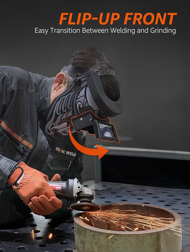 Auto Darkening Welding Helmet - Flip Up Lens, Lightweight, Shade #4/9-13 (Mohave)