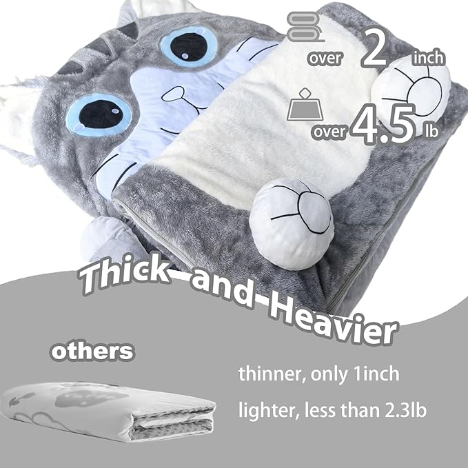 Kid Sleeping Bag with Pillow - Larger Toddler Nap Mat - Plush Slumber Bag for Boys Girls Daycare Preschool Kindergarten Birthday Gift Travel Sleepover Ages 3-12 Years