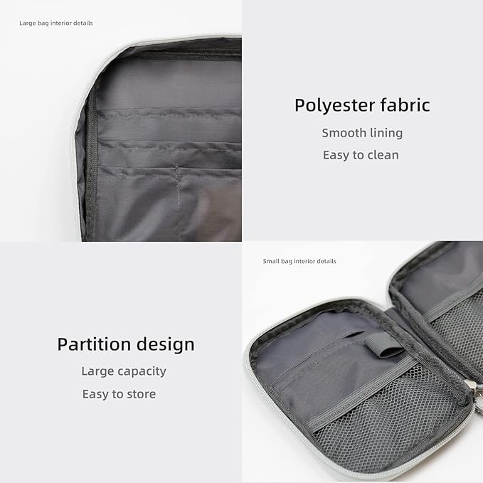 First Aid Bags Empty, Travel Medicine Bag, Medical Supplies Organizer Bag, Portable Kit for Traveling, Car, Home, Camping, Office, Hiking, Outdoor (Oxford Grey)