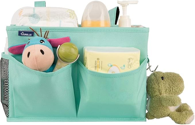 Surblue Caddy Hanging Organizer Bedside Storage Bag for Bunk and Hospital Beds, Green, Small