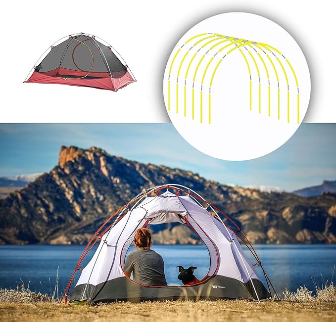 DIY Tent Pole, Replacement Tent Pole, Greenhouse Hoops ，Telescopic Rod，Long Approximately 52ft, Diameter - 6.5mm，36 pake, for Hiking Camping Backpacking Tent