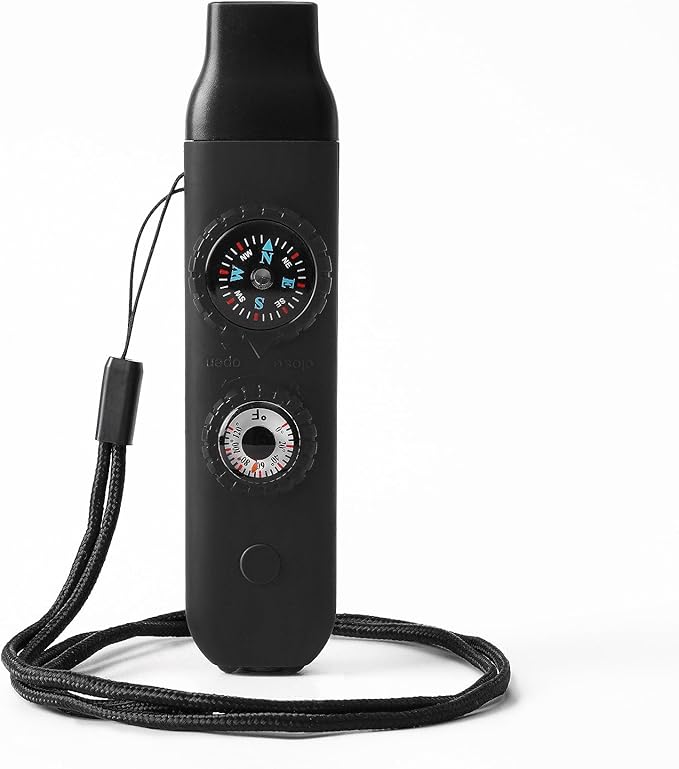 Emergency Survival Safety Whistle，Whistle for Kids with Lanyard,Compass,Thermometer,Ideal for Kayaking, Boating, Hiking, Camping, Climbing