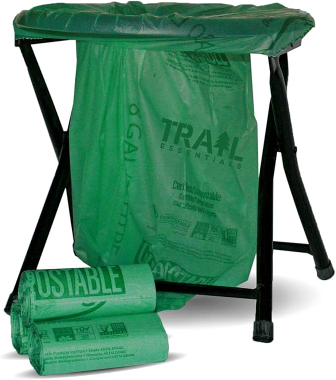 Toilet Bags, Certified Biodegradable and Compostable; Use and Bury in Ground –Includes Convenient Water Resistant Carry Case