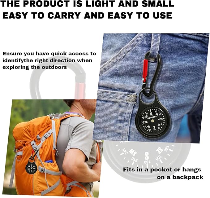 Custom Portable Compasses Keychain with Text Mini Compass with Waterproof Luminous Function Survival Gifts for Men Hiking Camping Hunting Map Navigation Tool