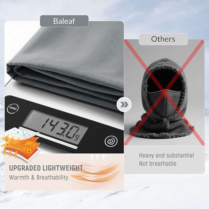 baleaf Balaclava Ski Mask Winter Water Resistant Face Mask for Women Men Cold Weather Gear Skiing Snowboarding Neck Gaiter