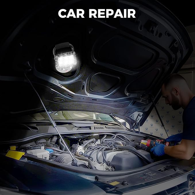 LED 18W Work Light 2400LM Aluminum Alloy Strong Magnetic Waterproof Dustproof Portable Handle Floodlight Suitable for Repair Workshop Garage Construction Site (Blue)