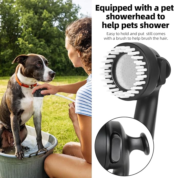 Portable Shower for Camping, 10000mAh Outdoor Electric Shower Pump Rechargeable IPX7 Waterproof Camp Shower with LED Display and 2 Head Nozzle for Camping, Hiking, Travel, Car, Pet