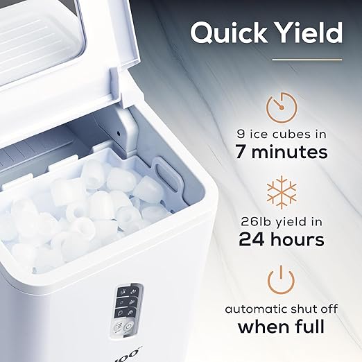 Igloo ICEB26WH 26-Pound Automatic Portable Countertop Ice Maker Machine - White