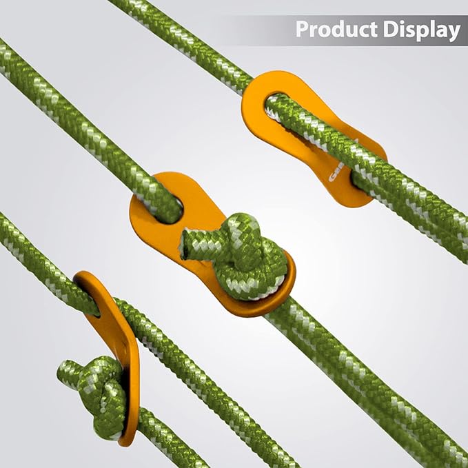 GEERTOP 6 Pack 5 mm Guy Lines Ultralight Tent Cords with Aluminum Adjuster Tensioner Outdoor Camping Guylines Ropes for Tent Tarp, Canopy Shelter, Climbing, Hiking Backpacking Survival Gear