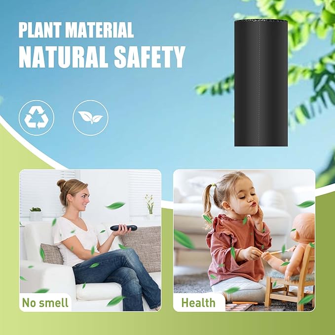 Zhuqing 3 Gallon Trash Bags, 10L Biodegradable Garbage Bags, 100 Counts Compost Wastebasket Liners Bags for Kitchen Bathroom Office, Black