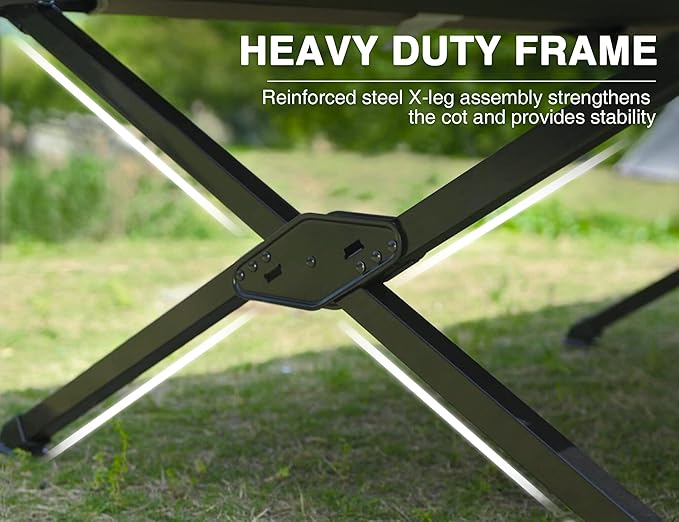 EVER ADVANCED Extra Wide Camping Cot for Adults Oversized XXL Sleeping Cots Folding Cot Bed with Carry Bag, 84.3" L x 41.9" W, Support to 550 lbs