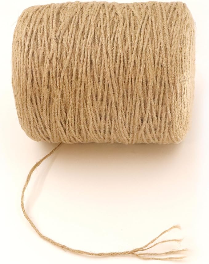 3mm x 1500 Feet Natural Jute Rope, Twine for Gardening Tomato Climbing Plant Tie Floristry Crafts Gift Wrapping Packing Decor