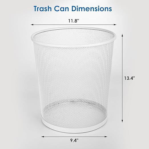 Office Mesh Trash Cans (10-Pack 6 Gal),Open Metal Wire Wastebaskets, Mesh Office Garbage Can, Waste Basket Trash Can for Near Desk,Recycling Garbage Container Bin for Home,School