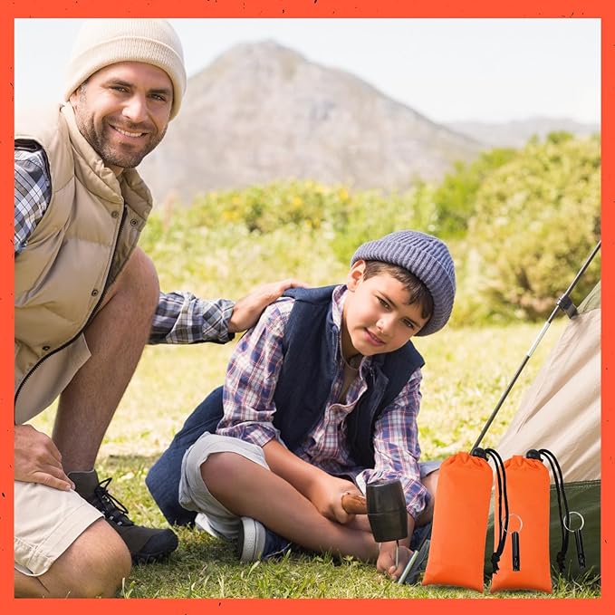 Qunclay 6 Set Emergency Sleeping Bag Portable Bivy Sack with Whistles Thermal Waterproof Survival Bag Foldable Lightweight Emergency Supplies for Outdoor Travel Camping Hiking