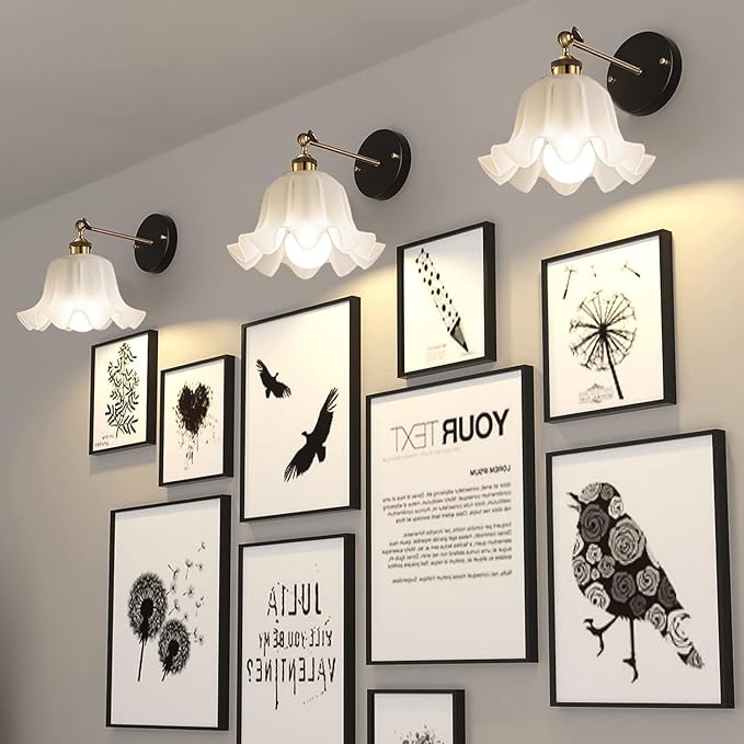 Plastic Lampshades Set of 2, Flower Lampshades 3.7" Top x 7.7" Bottom x 4.5" High, Seaside village Table lamp, Floor Lamps, Pendant Light, Wall Light Replacement Lampshade