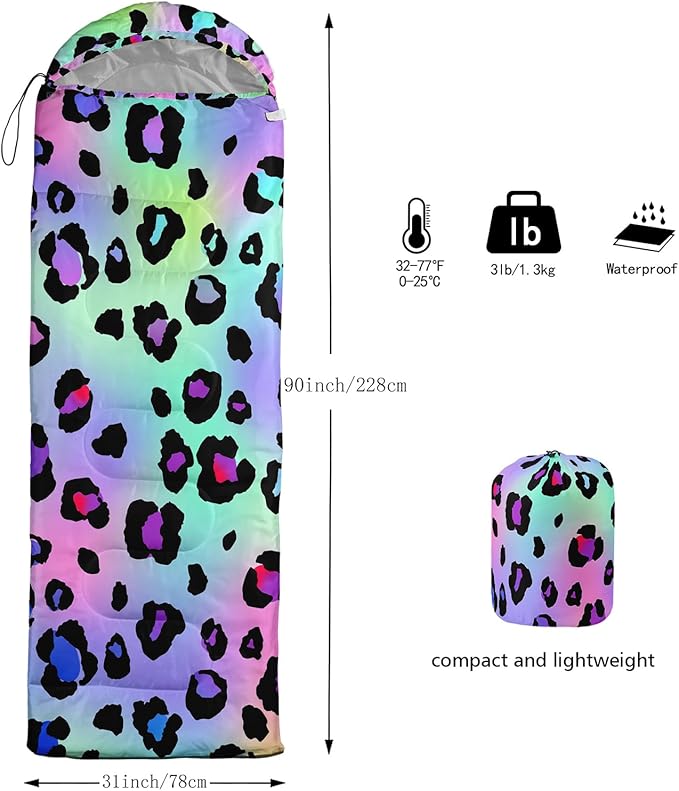 Axolotl Unicorn Sleeping Bag for Kids Boys Girls–Lightweight Warm Cold Weather Sleeping Bags,Waterproof Portable Sleeping Bag with Compression Sack for Camping Backpacking Outdoor Indoor