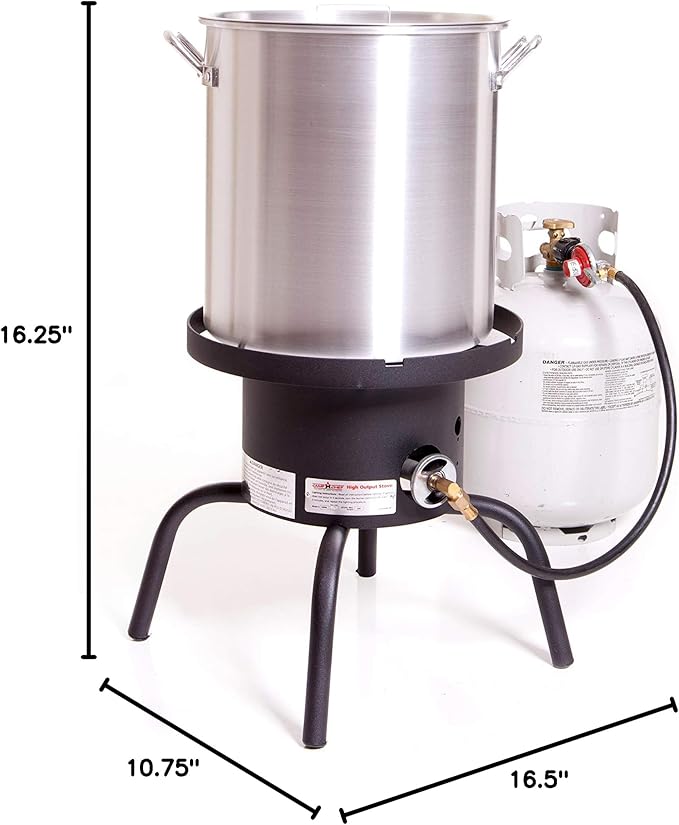 Camp Chef SHP-RL High Pressure Single Burner Cooker with Detachable legs and Round top, Black