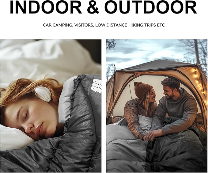 Sleeping Bags for Adults Cold Weather,Portable, Waterproof,Lightweight Sleeping Bag for Tall Girls Boys with Compression Sack for Warm Camping, Hiking, Outdoor & Indoor