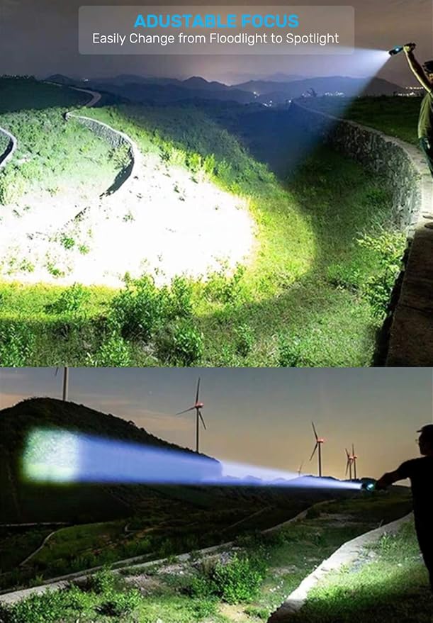 Rechargeable LED Flashlights, Magnetic Flashlight Super Bright Tactical Flashlight with SideLight,USB Rechargeable,Zoomable,Waterproof Best Small Flashlight for Camping, Emergency