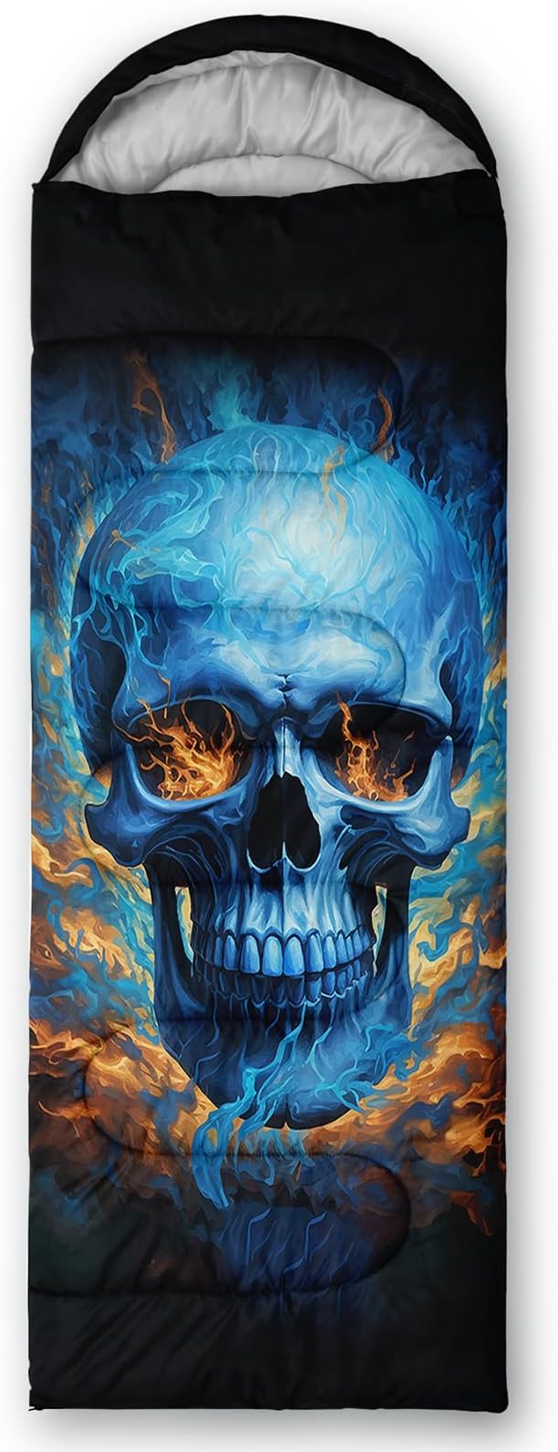 AILONEN Blue Glowing Basketball Sleeping Bag for Kids Boys,Warm and Cool Weather,Lightweight,Waterproof Backpacking,City Theme Ball Sports Sleeping Bag for Camping