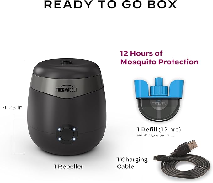 Thermacell E-Series Rechargeable Mosquito Repeller with 20’ Mosquito Protection Zone; Bug Spray Alternative; Scent Free