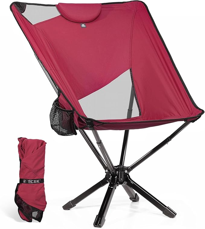 Portable High Back Camping Chair with Adjustable Height, Small Compact Outdoor Folding Chair for Adults Travel, Riselite Collapsible Lightweight Packable Camp Chairs, Easy Carry and Quick Setup