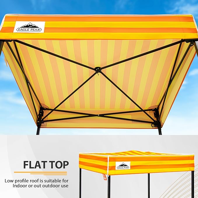 EAGLE PEAK Flex Compact 4x4 Pop-up Canopy Changing Room, Portable Privacy Dressing Room for Indoor Fashion Photoshoots, Camping, or Pool, Yellow/Orange