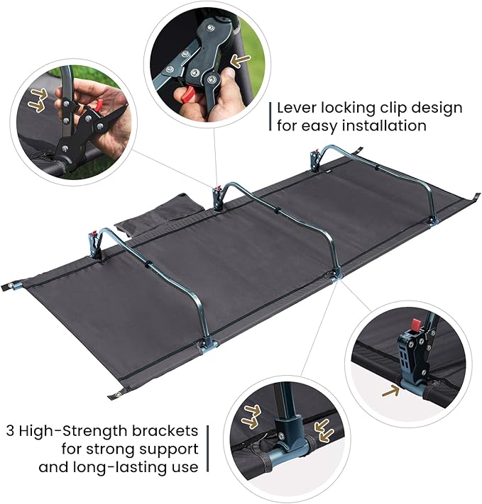 ONETIGRIS SUPRAGRIS Camping Cot, Support Up to 400lbs, Lightweight Comfortable Folding Bed for Camping, Hiking, Backpacking, Travel, Car Trips, Office Nap (Gray)