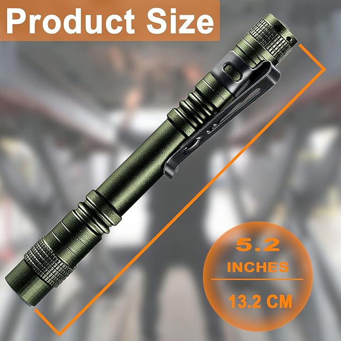Beieverluck 10 Pack Small Mini LED Flashlight Pocket Flashlight Pen Light Flashlight Tactical Flashlight with Clip Flashlights for Camping Outdoor Emergency Inspection Fathers Gifts for Dad Husband