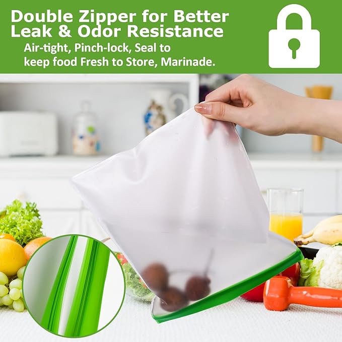 Odor Proof Storage Bags Reusable Bear Bags for Food Backpacking No-Odor Zipper Barrier Bags Fit Home Organization, Food Storage,Freezer Safe (5p-8.5x10in)
