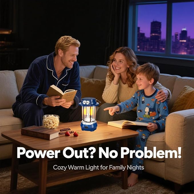 HOMY Camping Lantern Rechargeable, 5 Lighting Modes + SOS Flash - Dual Charging (USB-C/Solar) Portable & Water-Resistant , Ultra-Light Owl Lamp for Kids Camping Gift