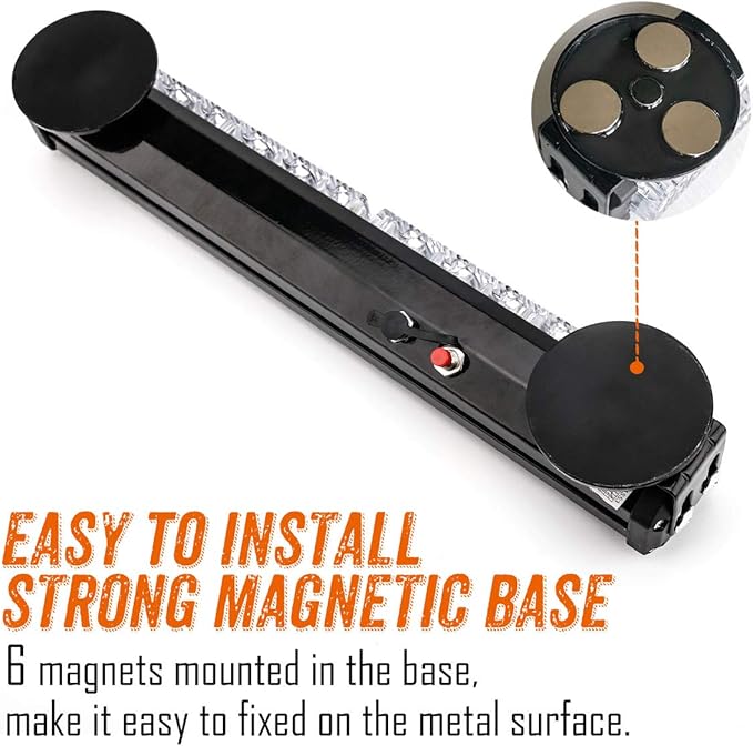 LE-JX Blue/Red Wireless Traffic Advisor Emergency Lights Bar Beacon Led Strobe Warning Light Mini Roof Top Plow Hazard Flash 12 Volt with Magnetic Base Mount and Rechargeable Plug (Blue/Red, 12 LEDs)