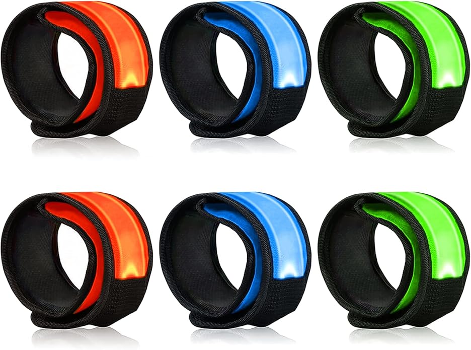 LOBKIN Safety Bracelets, LED Slap Armband Kids Walking at Night Safe LED Light Wrist Light Reflective Belt, Magic Band Running Lights for Runners