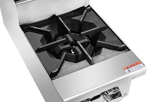 KoolMore KM-CRSU-12 12 in. Two-Burner Commercial Step Up Range, 52000 BTU,ETL Listed in Stainless-Steel