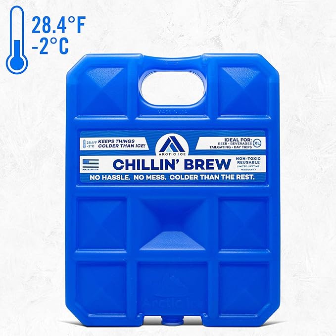 Arctic Ice Chillin' Brew Series Long Lasting Reusable Ice Pack - Freezes at 28° Fahrenheit - Designed to Keep Beverages Colder Than Ice