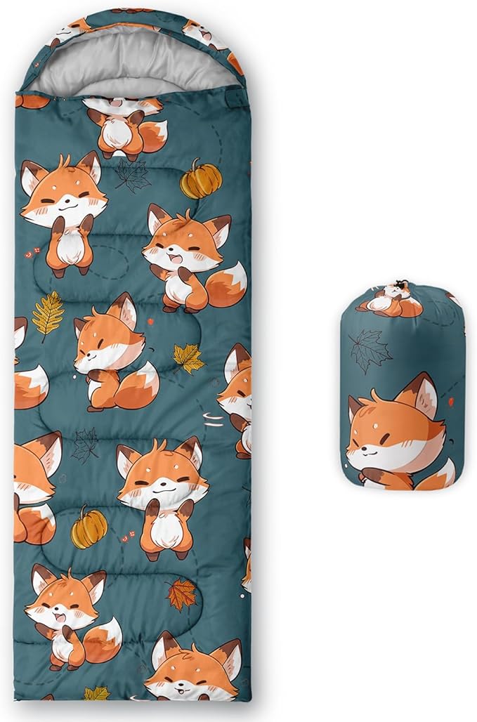 HOSIMA Dear Hunting Pattern Cold Weather Sleeping Bags for Adults,Black Light Weight Sleeping Bags for Kids Adults,WaterProof Sleeping Bags for Outdoors Hiking.