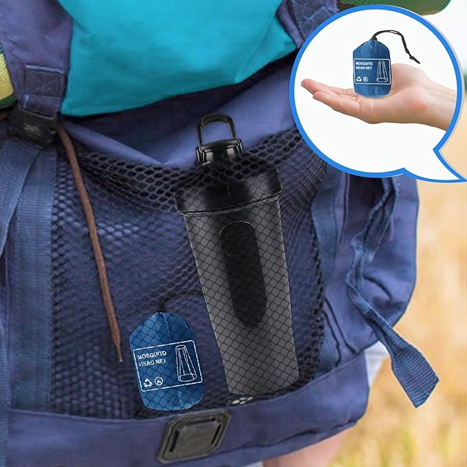 South to East Premium Mosquito Head Net for Insect, 2 Pack, Fly & Bug Protection | Ultra Large & Long, Extra Fine Holes for Camping, Hiking, Fishing, Gardening, Safari, Fits All Hats for Men & Women