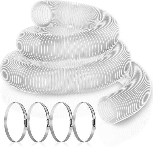 Hon&Guan 2 1/2" x 20' Dust Collection Hose, Flexible Clear Odorless PVC Dust Collector Hose with Carbon Steel Wire, Puncture Resistant Dust Hoses for Woodworking Dust Collecting System