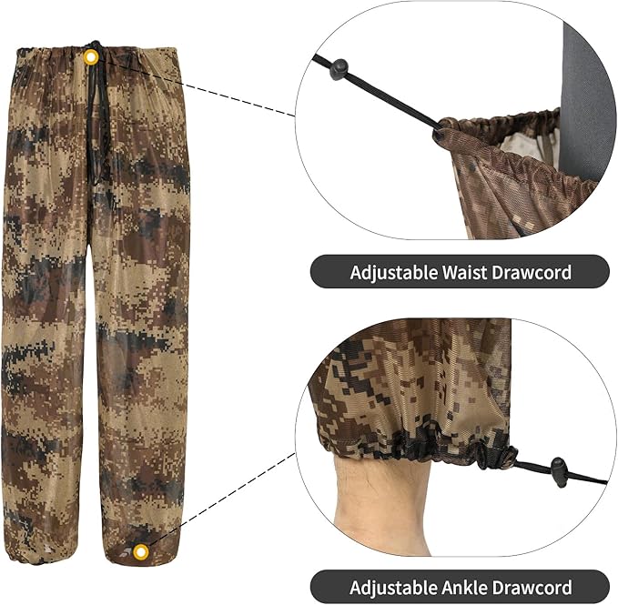 Mosquito Net Suit Camo Hunting Mesh Suit Bug Net Clothing with Hood for Outdoor Protection No-See-Ums Garden Camping