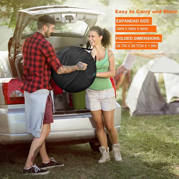 anngrowy Shower Privacy Tent, 7FT Extra Large Pop Up Toilet Tent, Portable Outdoor Bathroom Shower Enclosure, Privacy Shelter for Changing Camping Hiking Beach Dressing, Fishing, UPF50+